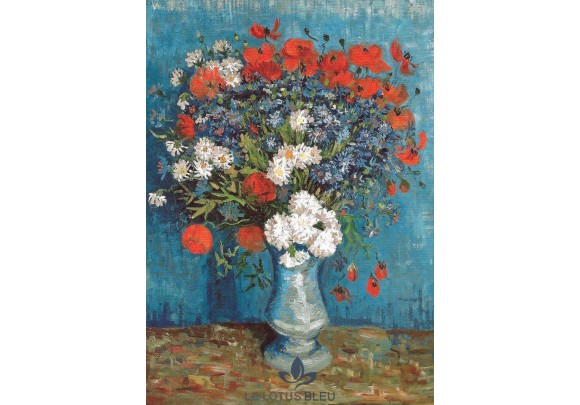 Vase with Cornflowers and Poppies